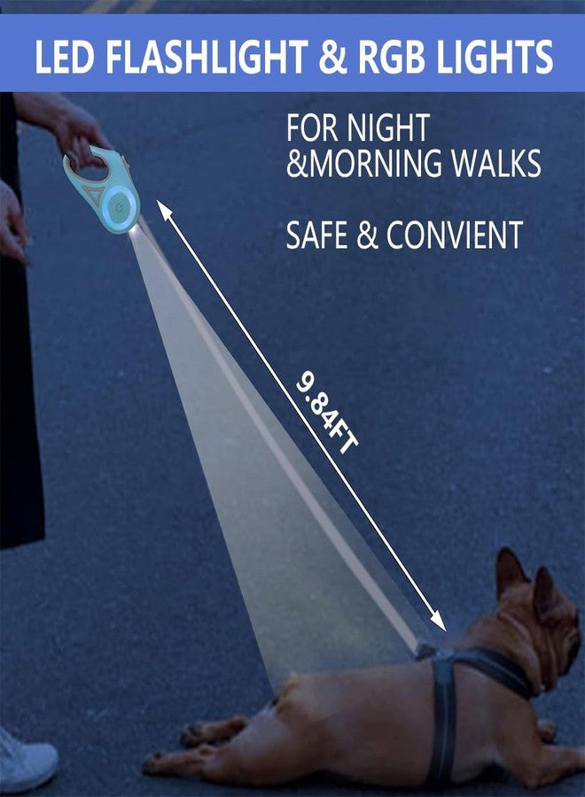Qpets® Retractable Dog Leash, 3m/10ft Pet Leash with Reflective Tape for Small Large Dogs & Cats, LED Night Safety Dog Leashes with Anti-Slip Handle & Lock Button & 360° Tangle-Free Swivel (Green) - Image 2